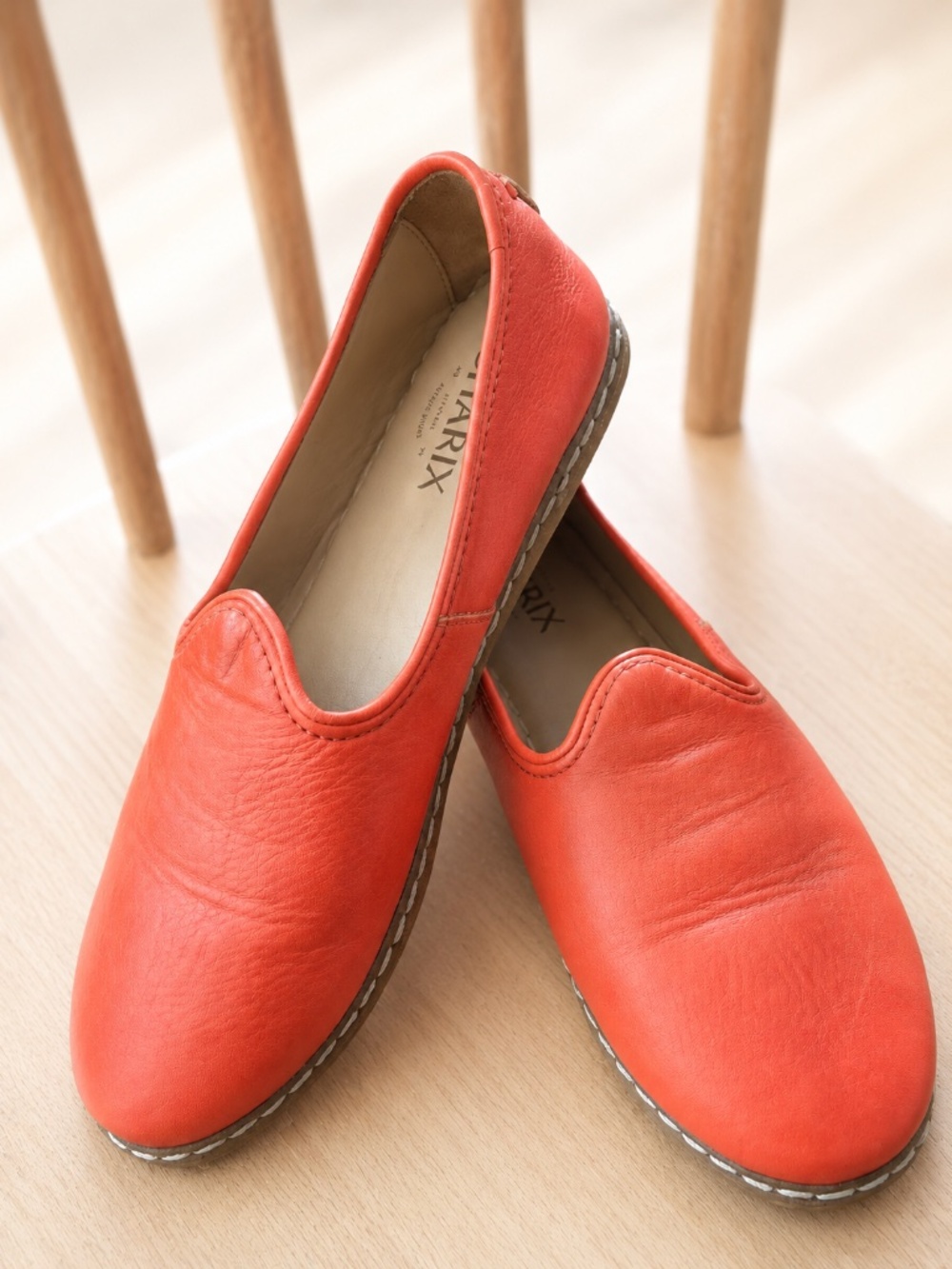 SIZE 9 CHARIX Coral-Orange Slip-On Women's